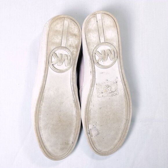Michael Kors Slip-on Casual Sneaker Shoes Signature MK Logo Leather Light Pink - Picture 5 of 5